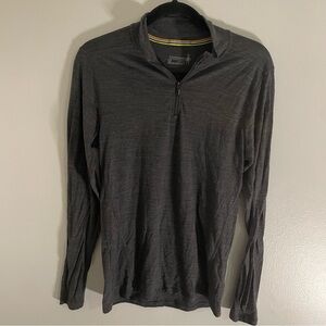 Smartwool Men's Size S Merino 250 Base Layer 1/4 Zip Heather Gray Pullover EUC
